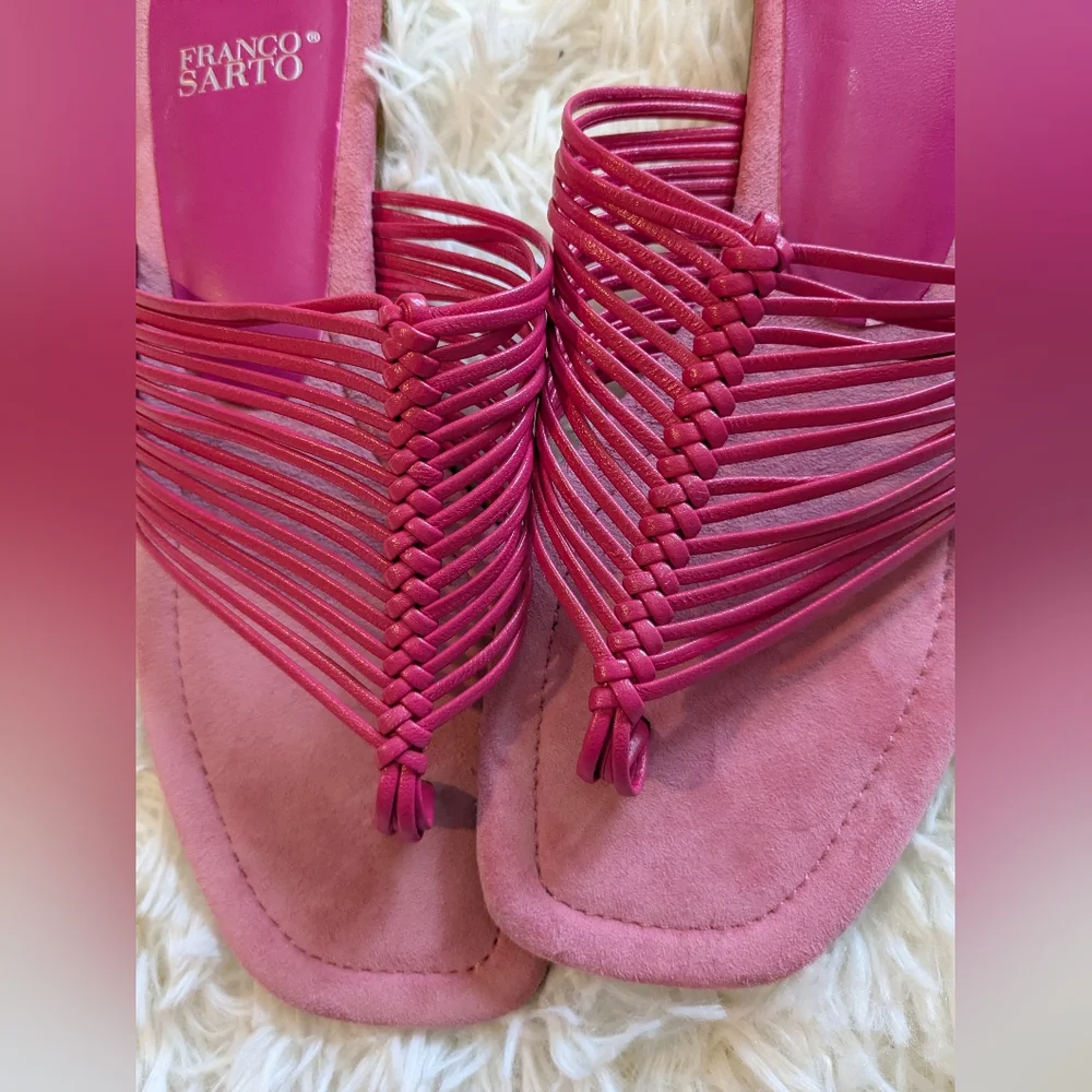 Franco Sarto Vintage Pink Suede Sandals